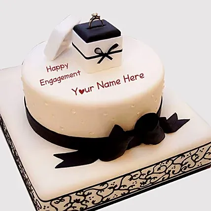Designer Ring Engagement Cake: Eggless Cakes