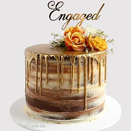 Floral Engagement Cake: Eggless Cakes Hugo