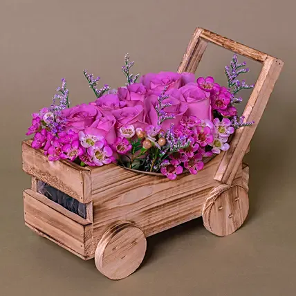 Elegant Purple Roses Arrangement