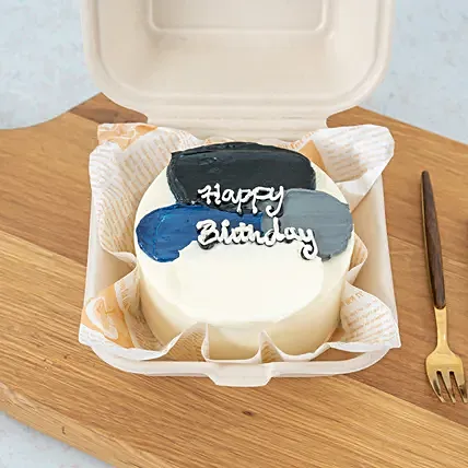 Abstract Navy Blue Bento Cake