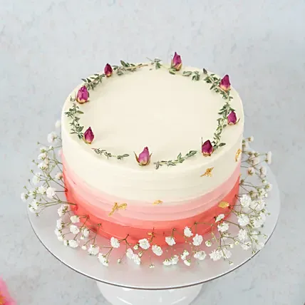 Ombre Pink Baby Breath Cake