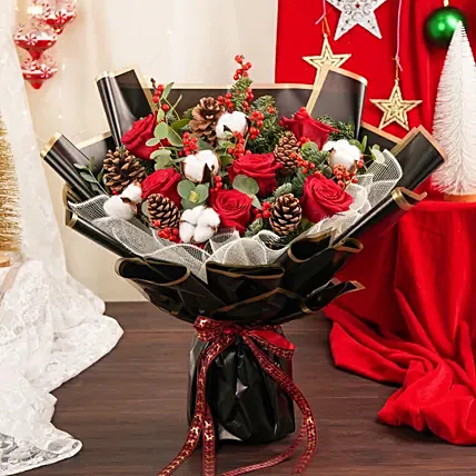 Merry Christmas Flowers Bliss Arrangement : Christmas Flower Arrangements