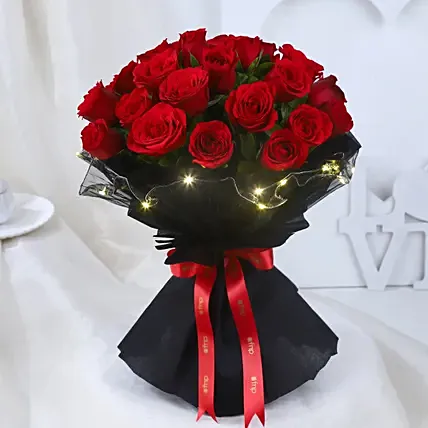 LED Elegance Rose Embrace Hand Bouquet