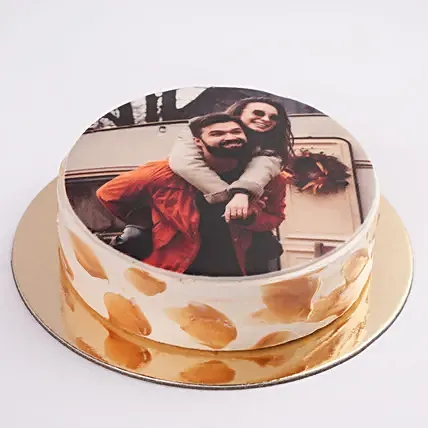 caramel Anniversary Photo Cake 500gm