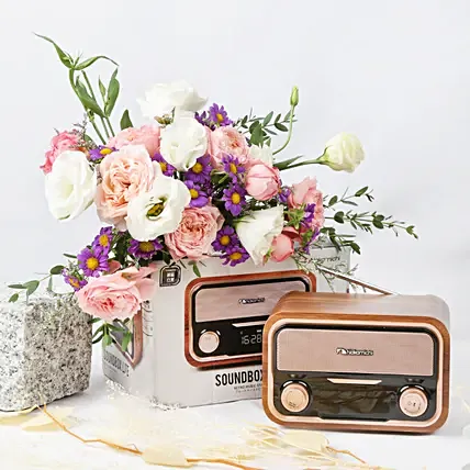 Nakamichi Retro Music Station with Flowers