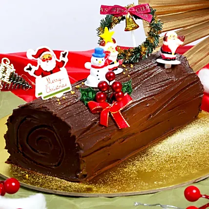 Decorative Chocolate Log Cake