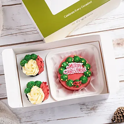 Holiday Delight Cake Gift Box: Xmas Cake Delivery